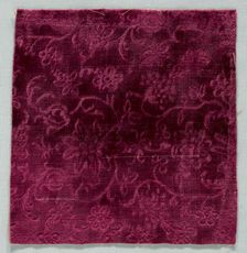 Velvet Fragment, late 1600s. Creator: Unknown
