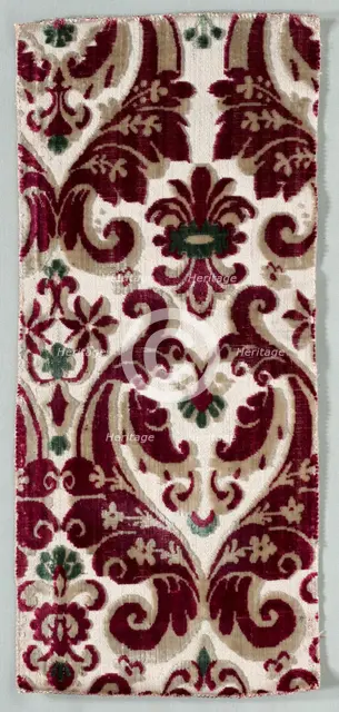 Velvet Fragment, late 1600s. Creator: Unknown.