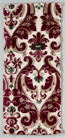 Velvet Fragment, late 1600s. Creator: Unknown