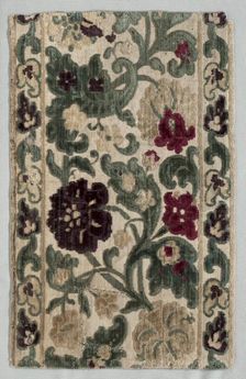 Velvet Fragment, late 1600s - early 1700s. Creator: Unknown