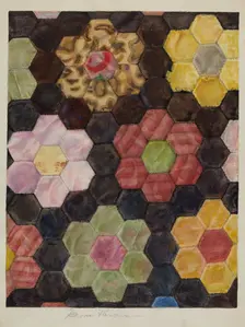Velvet Pieced Quilt, c. 1938. Creator: Cora Parker