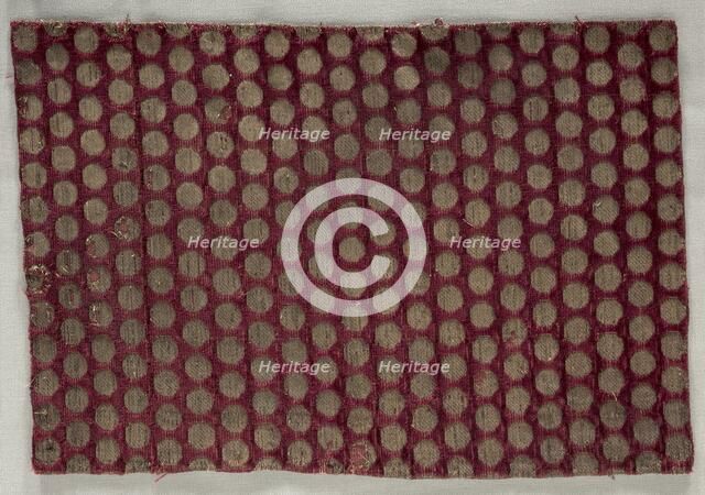 Velvet with gold discs, late 1200s or earlier. Creator: Unknown.