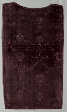 Velvet with Pomegranate Pattern, 1400s. Creator: Unknown
