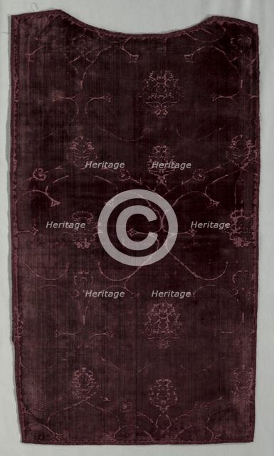 Velvet with Pomegranate Pattern, 1400s. Creator: Unknown.