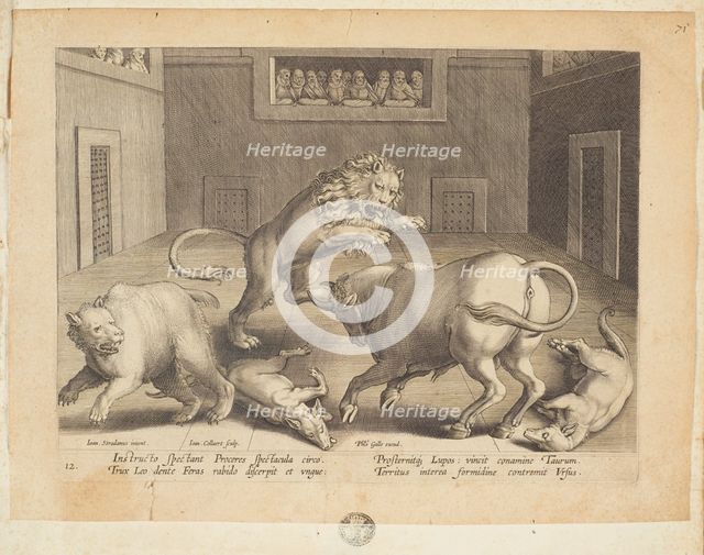 Venationes ferarum, avium, piscium (Hunts of wild animals, birds and fish). Plate 12, 1596. Creator: Hans Collaert the Younger.