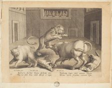 Venationes ferarum, avium, piscium (Hunts of wild animals, birds and fish). Plate 12, 1596. Creator: Hans Collaert the Younger