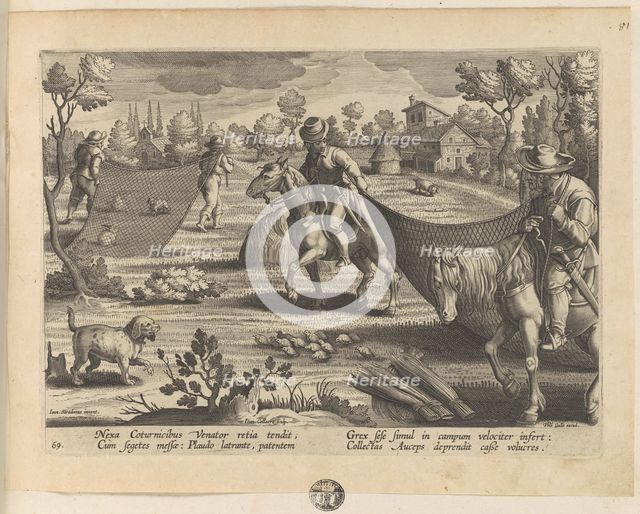 Venationes ferarum, avium, piscium (Hunts of wild animals, birds and fish). Plate 69, 1596. Creator: Hans Collaert the Younger.