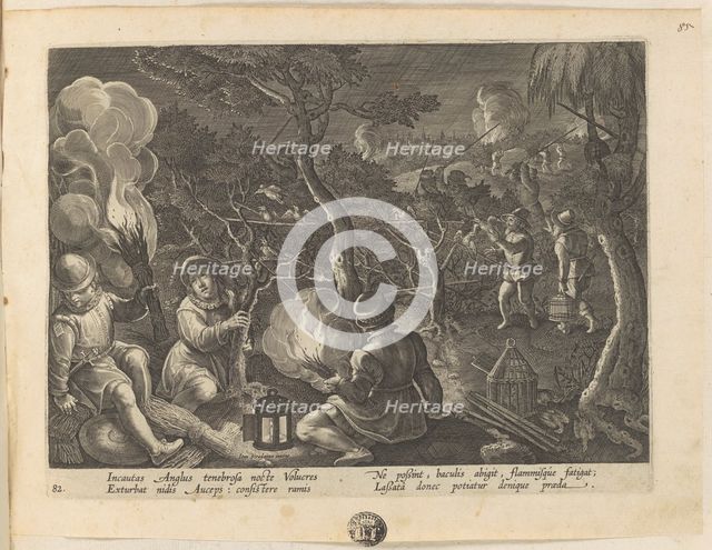 Venationes ferarum, avium, piscium (Hunts of wild animals, birds and fish). Plate 82, 1596. Creator: Hans Collaert the Younger.