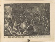 Venationes ferarum, avium, piscium (Hunts of wild animals, birds and fish). Plate 82, 1596. Creator: Hans Collaert the Younger