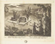 Venationes ferarum, avium, piscium (Hunts of wild animals, birds and fish). Plate 101, 1596. Creator: Hans Collaert the Younger