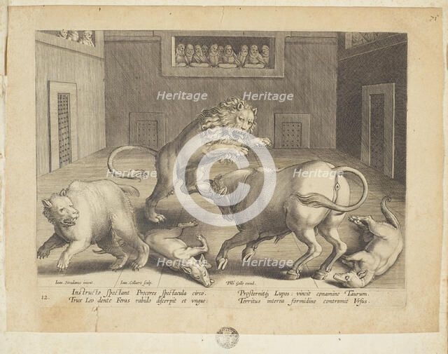 Venationes ferarum, avium, piscium (Hunts of wild animals, birds and fish). Plate 12, 1596. Creator: Hans Collaert the Younger.