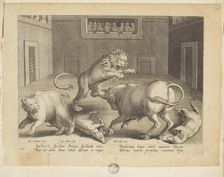 Venationes ferarum, avium, piscium (Hunts of wild animals, birds and fish). Plate 12, 1596. Creator: Hans Collaert the Younger