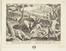 Venationes ferarum, avium, piscium (Hunts of wild animals, birds and fish). Plate 29, 1596. Creator: Hans Collaert the Younger