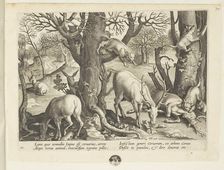 Venationes ferarum, avium, piscium (Hunts of wild animals, birds and fish). Plate 30, 1596. Creator: Hans Collaert the Younger