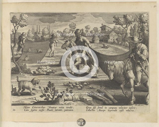 Venationes ferarum, avium, piscium (Hunts of wild animals, birds and fish). Plate 69, 1596. Creator: Hans Collaert the Younger.