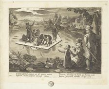 Venationes ferarum, avium, piscium (Hunts of wild animals, birds and fish). Plate 101, 1596. Creator: Hans Collaert the Younger