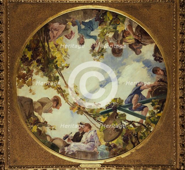Vendanges en Bourgogne. Esquisse pour le plafond du Buffet de la gare de Lyon..., c1900. Creator: Albert Maignan.