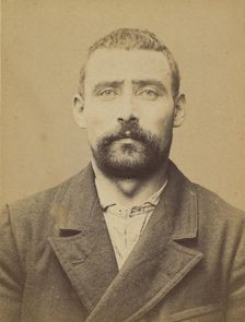 Vendel. Jules. 34 (ou 33) ans, né le 2/4/61 à Chevry (Ain). Garçon de cuisine. Anarchiste...., 1894. Creator: Alphonse Bertillon