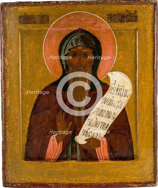 Venerable Nikita Stylites of Pereyaslavl, 17th century. Artist: Russian icon  