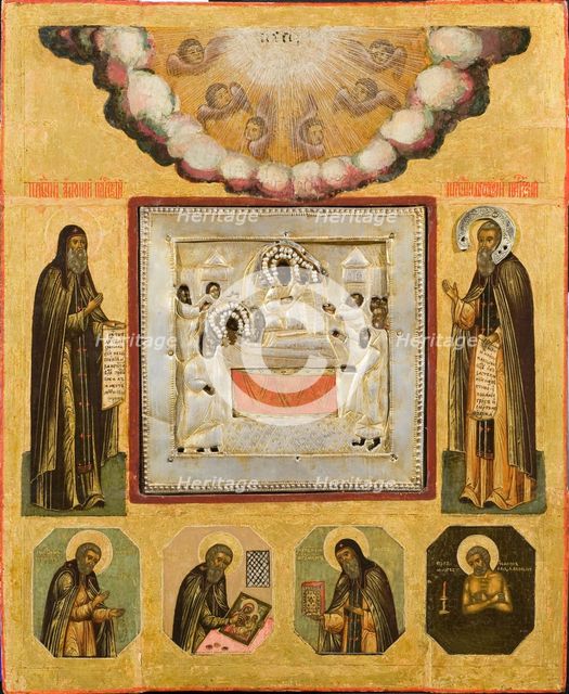 Venerable Anthony and Theodosius of the Caves, 17th century. Artist: Russian icon  