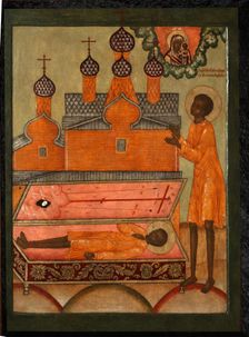 Venerable Procopius of Ustyansk, Early 18th cen.. Artist: Russian icon