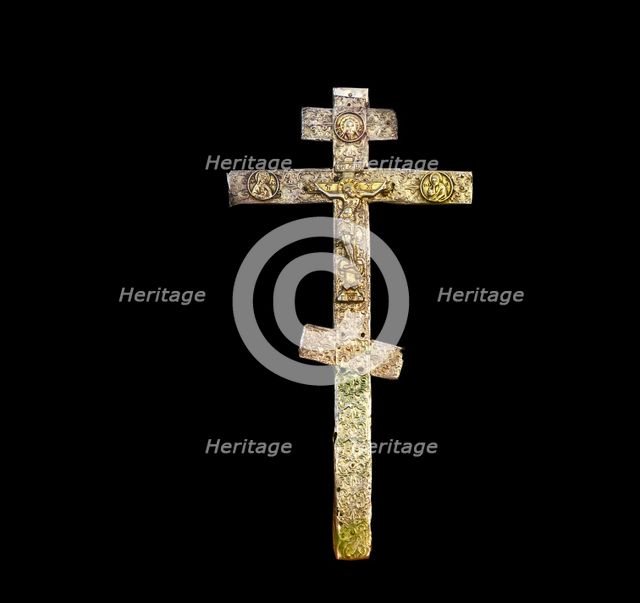 Venerable Sergei Radonezhskii's cross with which he blessed the Venerable Irinarkh..., 1911. Creator: Sergey Mikhaylovich Prokudin-Gorsky.