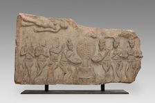 Veneration of the Bodhi Tree, 3rd century. Creator: Unknown