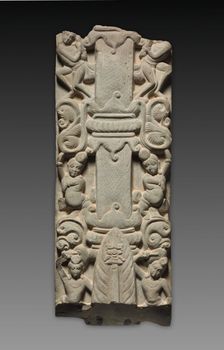 Veneration of the Buddha as a Fiery Pillar, late 100s-200s. Creator: Unknown