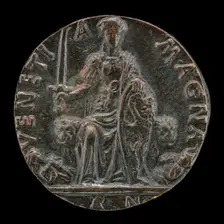 Venetia and Two Furies [reverse], c. 1454/1484. Creator: Antonello della Moneta