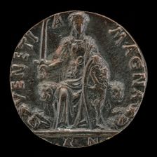 Venetia and Two Furies [reverse], c. 1454/1484. Creator: Antonello della Moneta