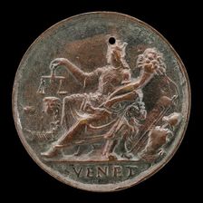 Venetia Holding Scales and Cornucopiae [reverse], probably 1538. Creator: Vittore Gambello