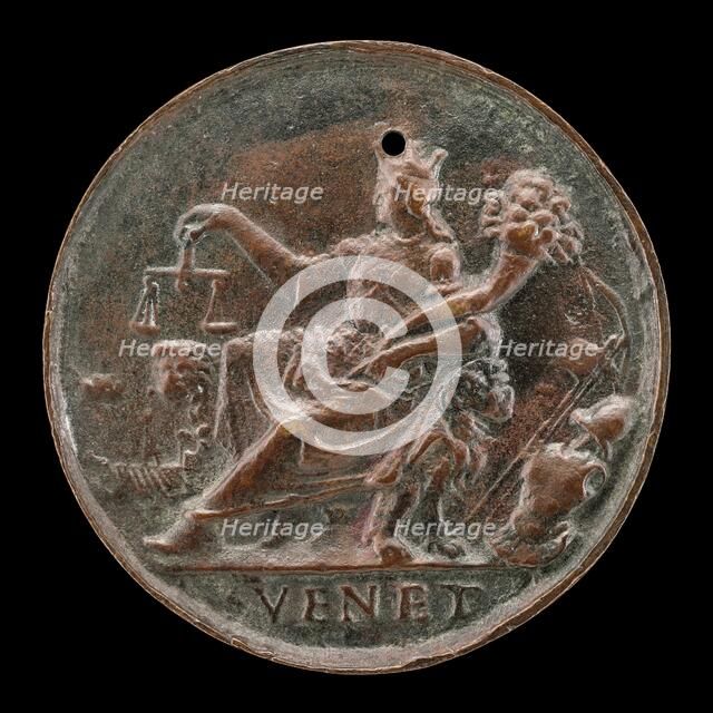 Venetia Holding Scales and Cornucopiae [reverse], probably 1538. Creator: Vittore Gambello.