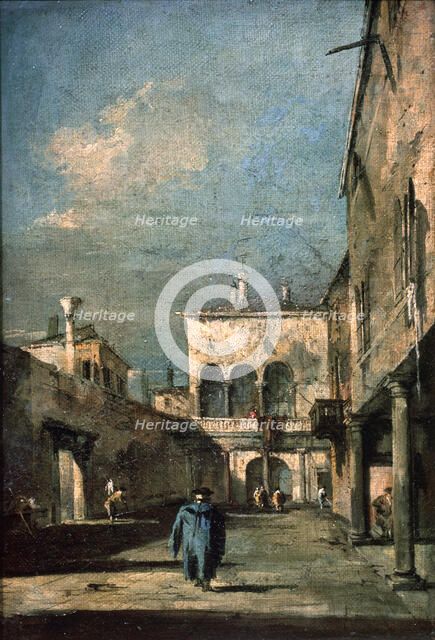 'Venetian Courtyard', 1770s.  Artist: Francesco Guardi