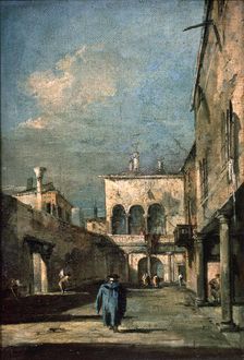 Venetian Courtyard 1770s. Artist: Francesco Guardi