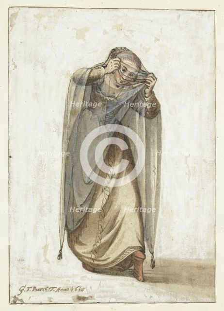 Venetian courtesan, Between 1660 and 1670.