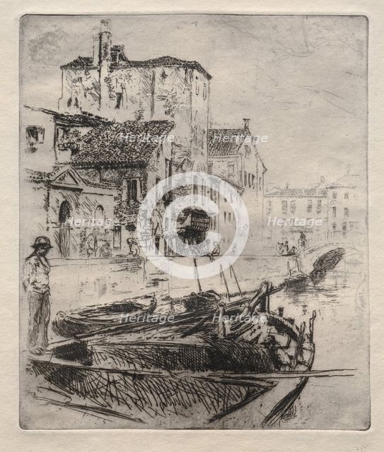 Venetian Canal and Boats, No. 8, 1800s. Creator: Robert Frederick Blum (American, 1857-1903).