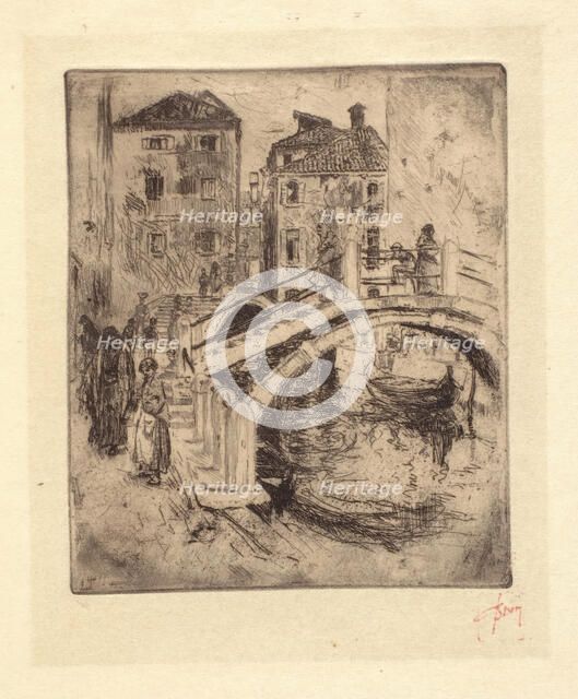 Venetian Canal and Bridge, 1886. Creator: Robert Frederick Blum.