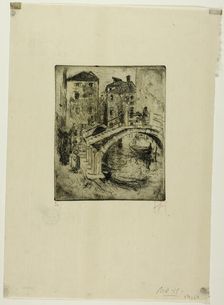 Venetian Canal and Bridges, 1886. Creator: Robert Frederick Blum