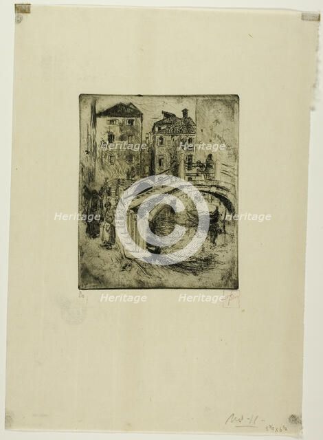 Venetian Canal and Bridges, 1886. Creator: Robert Frederick Blum.