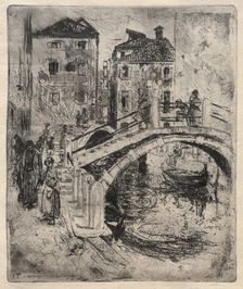 Venetian Canal and Bridges, 1886. Creator: Robert Frederick Blum (American, 1857-1903)