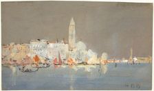 Venetian Capriccio with a Campanile. Creator: Hercules Brabazon Brabazon