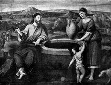 Venetian Art at the New Gallery: Christ and the Woman of Samaria - by Bonifazio, 1895. Creator: Unknown