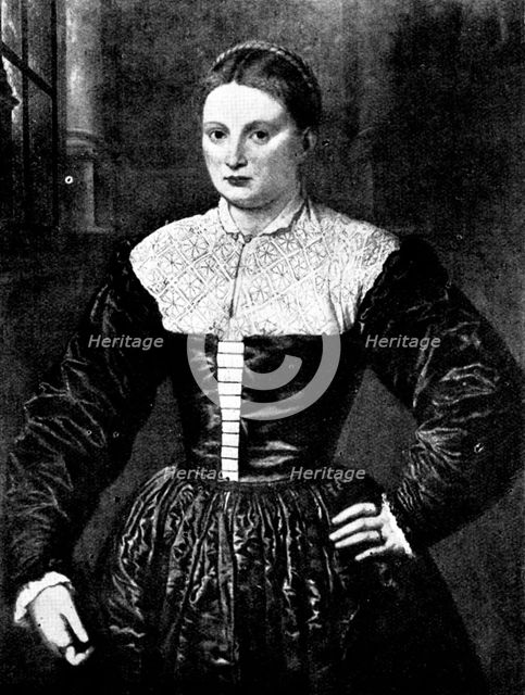 Venetian Art at the New Gallery: Portrait of a Lady - by Paris Bordone, 1895. Creator: Unknown.