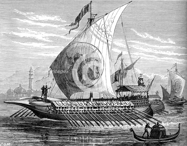 Venetian galley, (c1880). Artist: Unknown