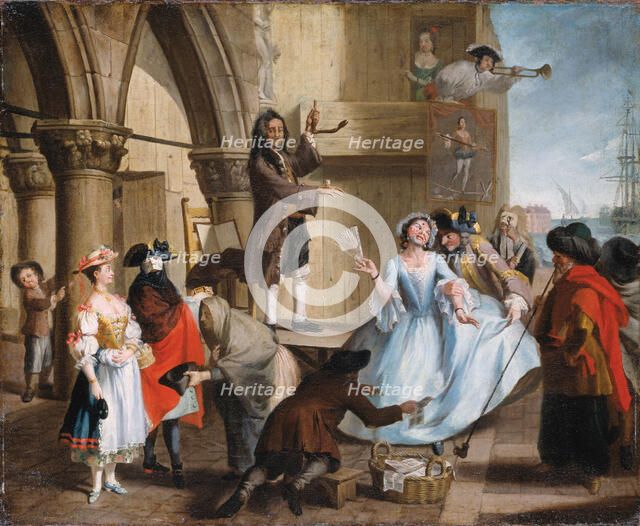 Venetian Jugglers in front of the Palace of the Doge, c1750-1760. Creator: Venetian Master.