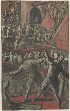 Venetian Soldiers Attacking Constantinople (recto), 1598/1605. Creator: Domenico Tintoretto