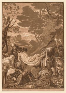 Venetian Set: Entombment of Christ, 1739-43. Creator: John Baptist Jackson (British, 1701-c. 1780)
