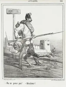 Venetie: On ne passe pas! -Menteur!, 1866. Creator: Cham