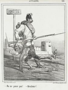 Venetie: On ne passe pas! -Menteur!, 1866. Creator: Cham