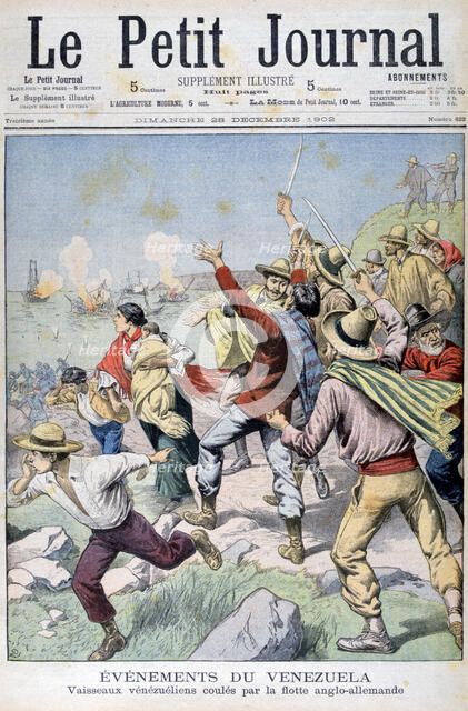 Venezuelan vessels sunk by the Anglo-German fleet, 1902. Artist: Unknown